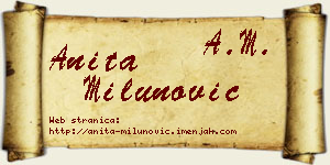 Anita Milunović vizit kartica